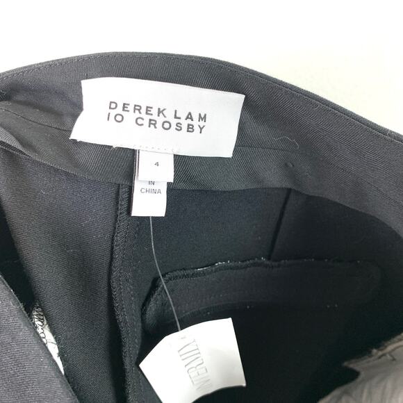 NWT Derek Lam 10 Crosby Van Zip Cuff Cropped Trouser Pant Black Size 4 - Picture 8 of 9